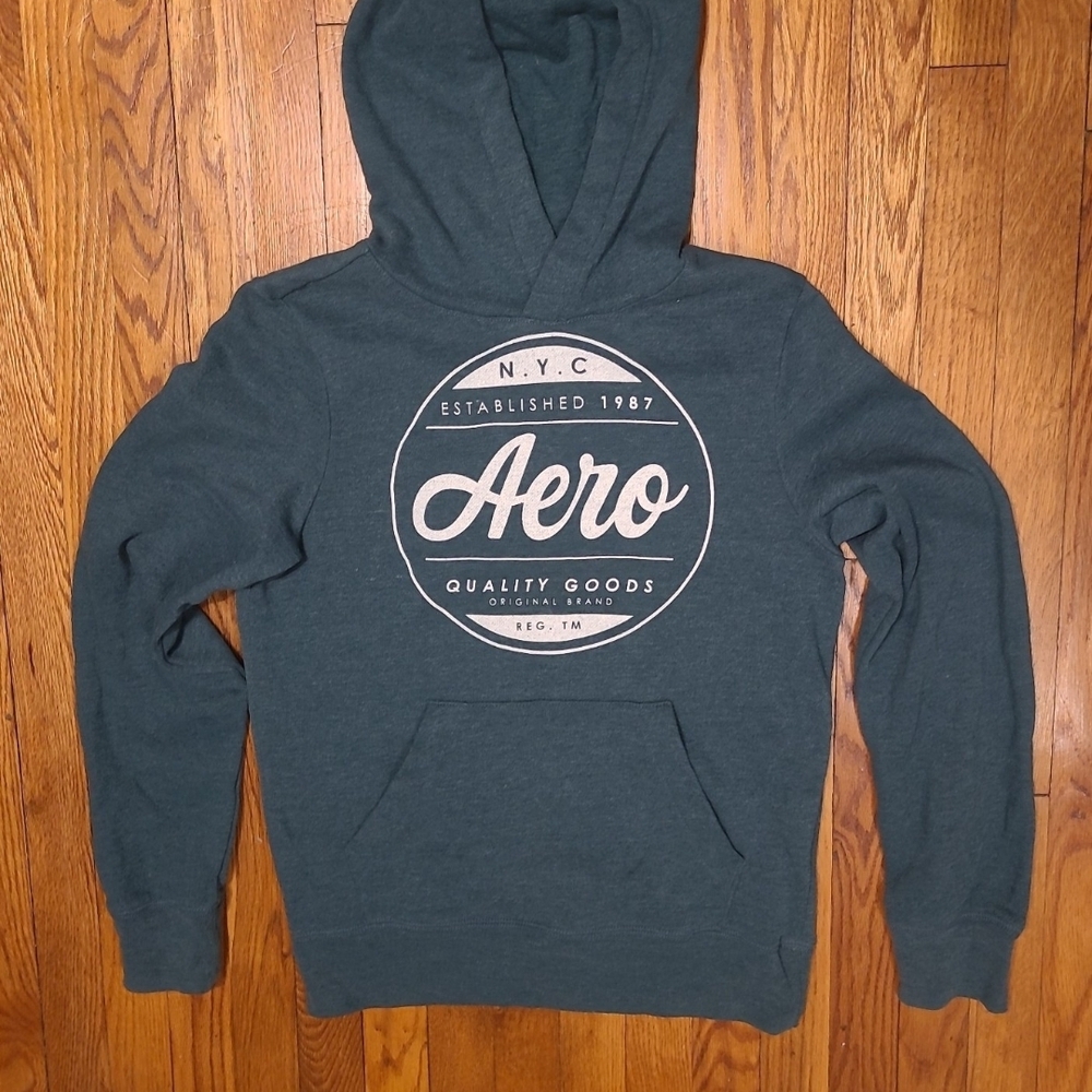 Small Aeropostale Teal Hoodie with Graphic